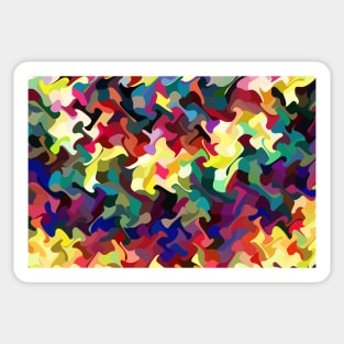 Digital Multicoloured Abstract Fractal Pattern Texture Sticker